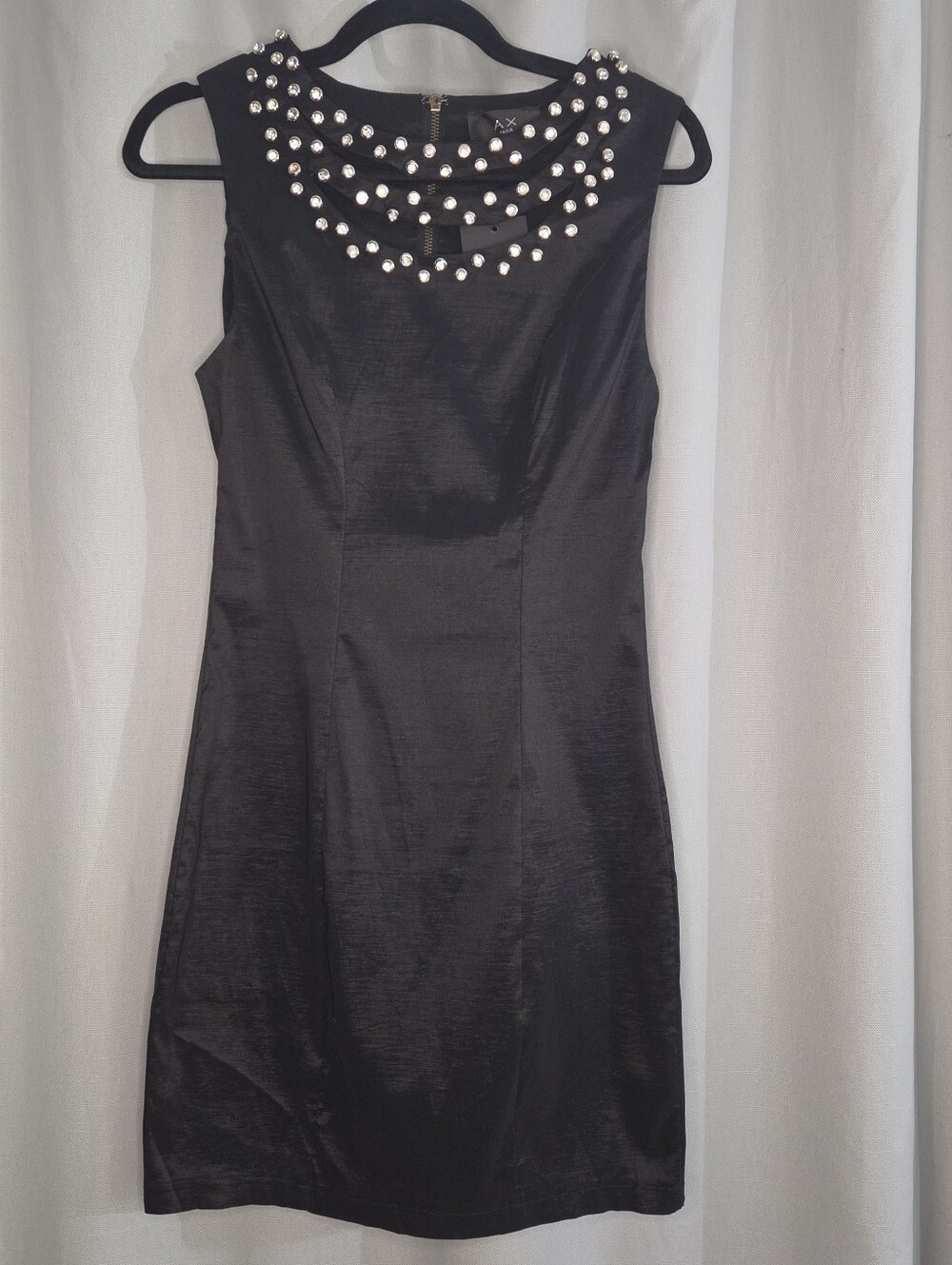 AX Paris Black Mini Dress with Silver Stud Embellishment